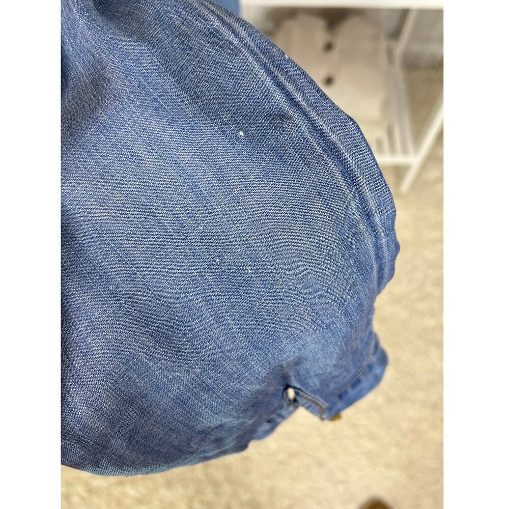 Velvet Heart Women's Size M Chambray Lace Up Roll Tab Sleeve Dress #0239 - Picture 7 of 14